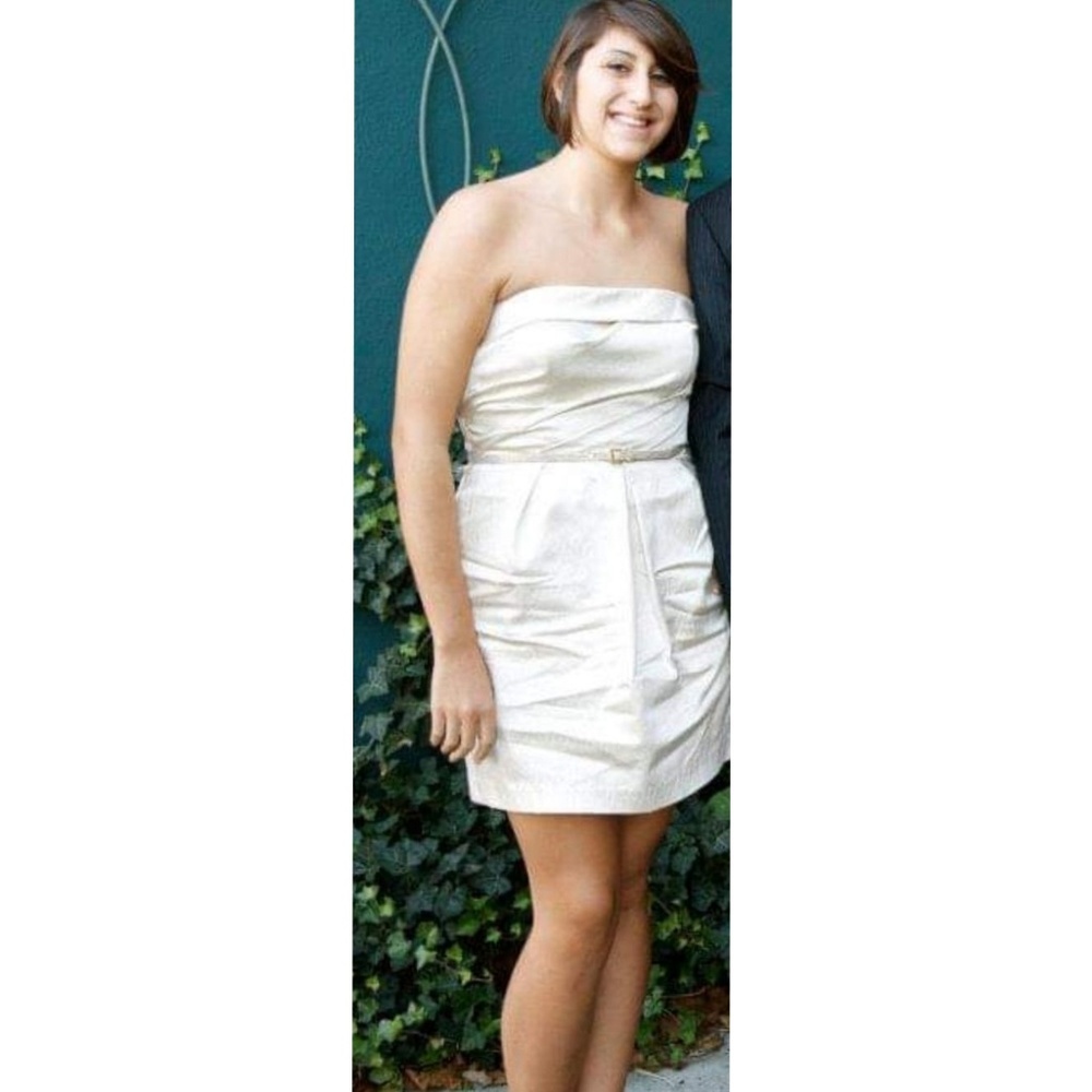 Davids Bridal Size 14 Gold Cocktail Dress - Picture 3 of 5